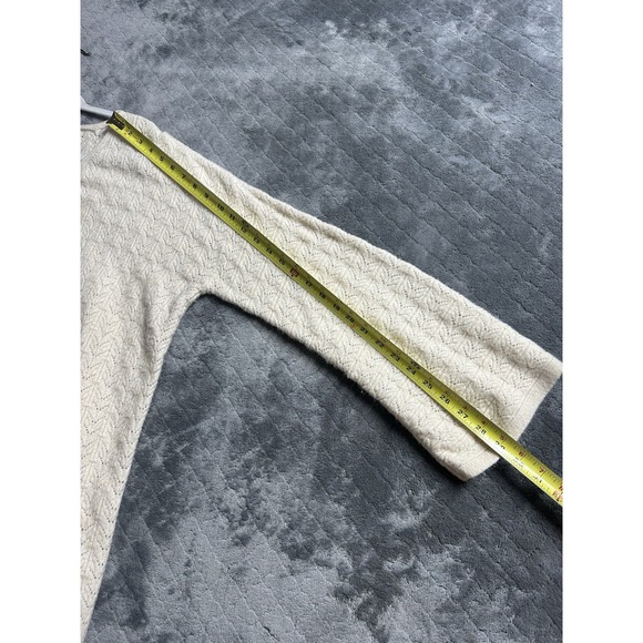 Chico's Oatmeal Drama Cable Pullover V-neck Sweater Size 3 Womens XL Stretch - Picture 8 of 10